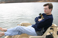 Eric out on the boat
